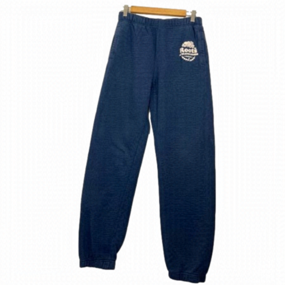 Roots Pants - Roots Athletic Cotton Blue Sweatpants FLAW w/ Small 1" hole